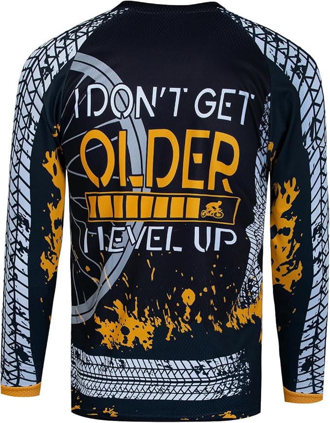 JPOJPO Men's Mountain Bike Jersey Long Sleeve MTB Off-Road Racing Downhill Motocross Shirts Quick Dry&Moisture-Wicking Tops