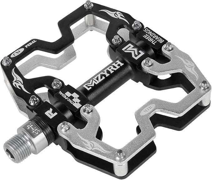 MZYRH Mountain Bike Pedals,3 Bearings Bicycle Pedals,Aluminum 9/16" MTB Pedals Bicycle Flat Pedals for Road Mountain BMX MTB Bike