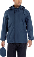 GIISAM Men’s Rain Jacket with Hood Lightweight Rain Coats Waterproof Raincoat Packable Windbreaker for Hiking Cycling