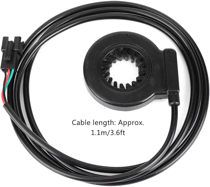 Alomejor Electric Assist Sensor,Lightweight Plastic 12 Pulse Bicycle Sensor 3.6ft Cable for Commuters Trail Riders Urban Cycling