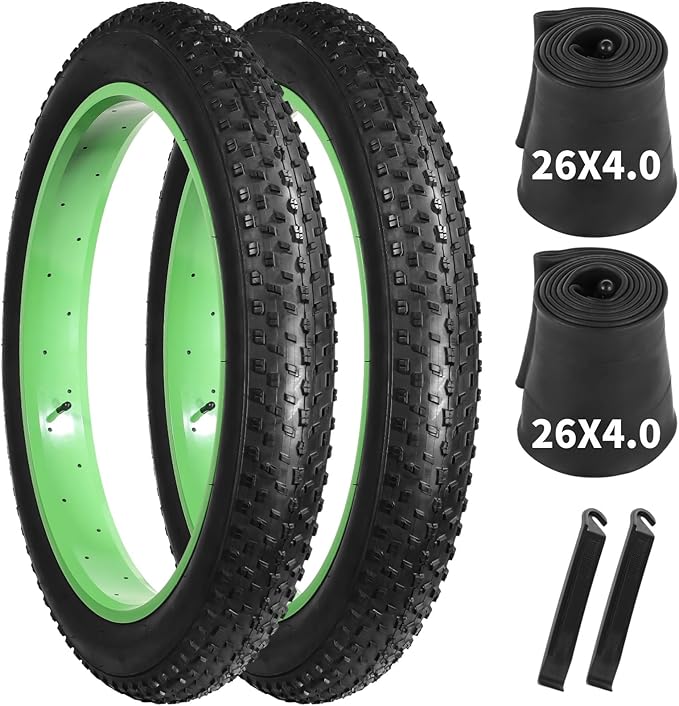 20x4.0 Fat Tire and Tube, Folding 100-406/20 x 4 Fat Tire Puncture Resistant with Ebike Tires 20x4 Inner Tube, 20 Inch Fat Tires for Snow, Beach, Mountain