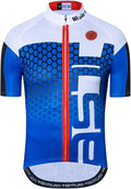 Cycling Jersey Men USA Summer Bike Short Sleeve 3-Pockets Breathable Quick-Dry Shirt S-3XL