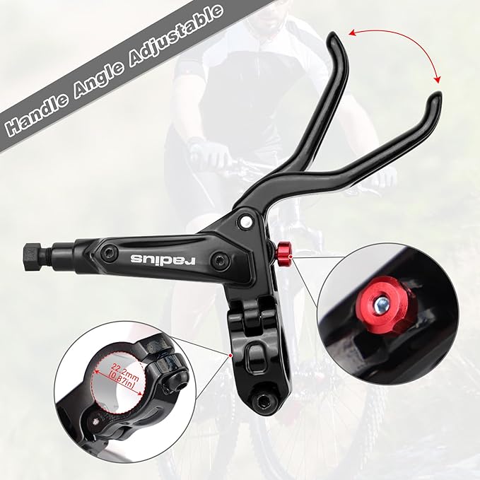 Hydraulic Disc Brake Set Includes Front & Rear Brake Pads and Rotors For Mountain Bike/Road Bike (Left+Right)