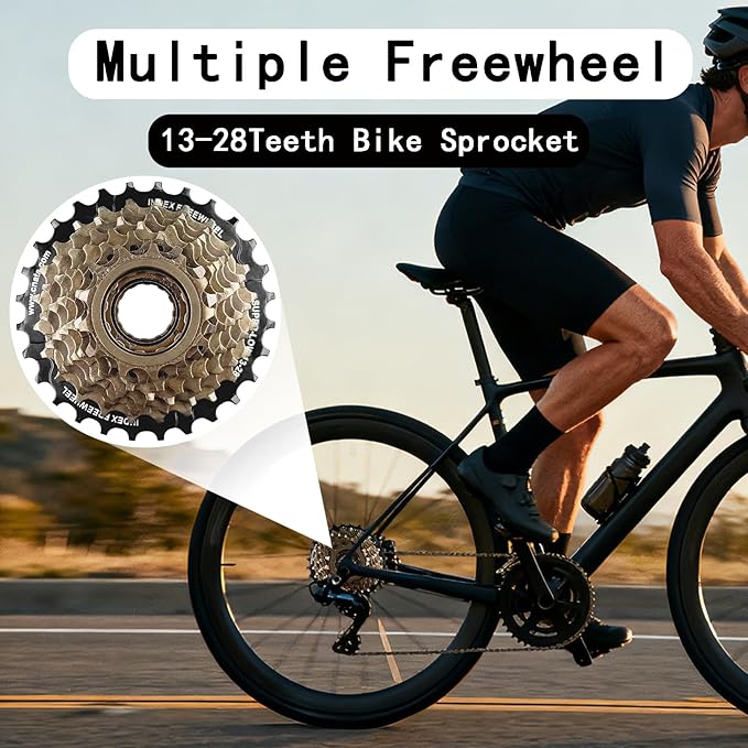 VERKSTAD 7/8 Speed Freewheels 14-32T/14-28T/13-32T/13-28T Bike Freewheel Threaded Type Cycling Replacement Part for Mountain Bike Road Bike