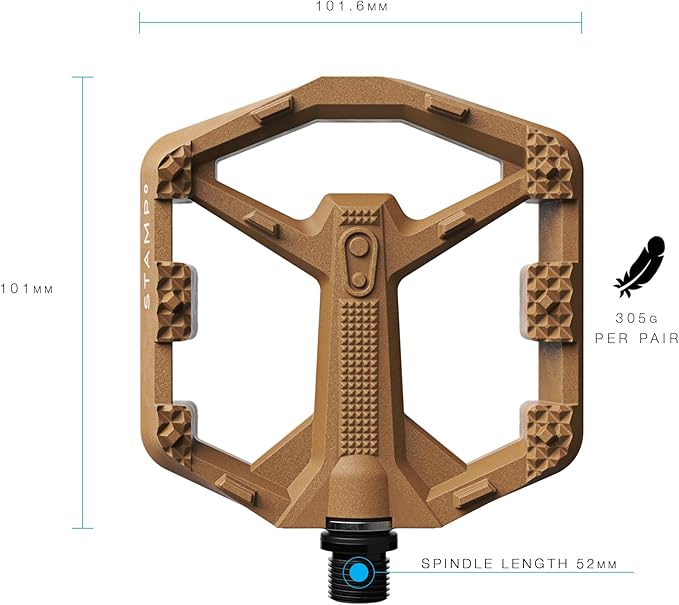 Crankbrothers Stamp Flat MTB Pedals - Size-Specific, Lightweight, Versatile, Durable Bike Pedals