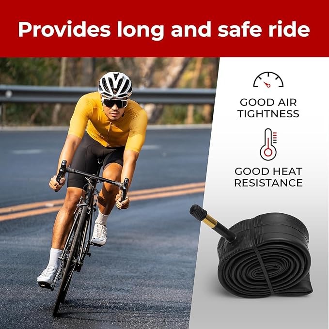 Fincci Bike Tire Tubes 26x 1.25 x 1.35 x 1.4 x 1.5 with Presta-Schrader Valve – Pair Durable 26 Inch Bike Tube - Reliable Air Retention 2X Tubes for Mountain, MTB, Road, XC, Cruiser Bikes