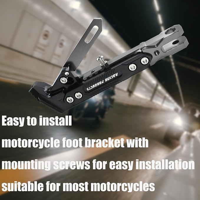 Universal Motorcycle Kickstand Accessories Motor Modified CNC Aluminum Alloy Adjustable Tripod Holder Kickstand Foot Side Support Stand Motor Scooter Motorbike Dit Pit Bike (gray)