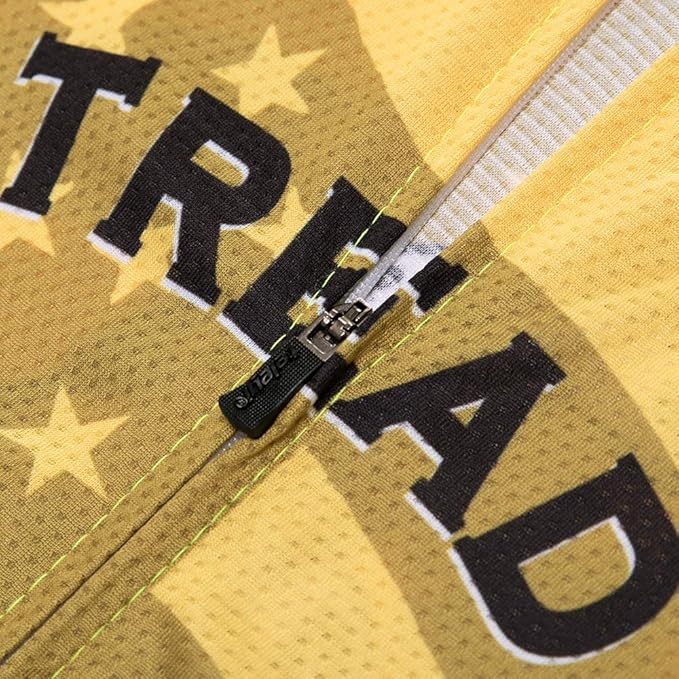 Cycling Jersey Short Sleeve USA Style Bike Tops with Pocket Reflective Stripe