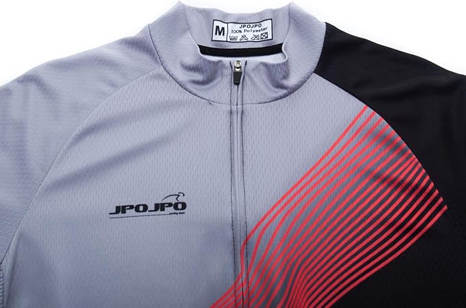 JPOJPO Men's Cycling Jersey Short Sleeved Mountain Bicycle Jerseys Breathable T- Shirt Tops S-3XL