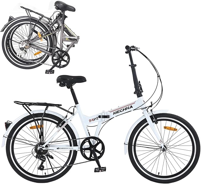 20" Folding City Commuter Bike,7-Speed Shimano,Lightweight Aluminum Frame,Foldable Bicycle for Adults,Compact Folding Bike,Mini Portable