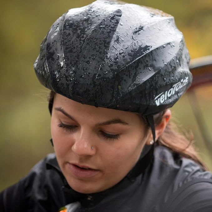 veloToze Cycling Helmet Cover, fits Most Bike Helmets - Keeps Wind, rain and Sun Away from Head; Bright Colors for Visibility