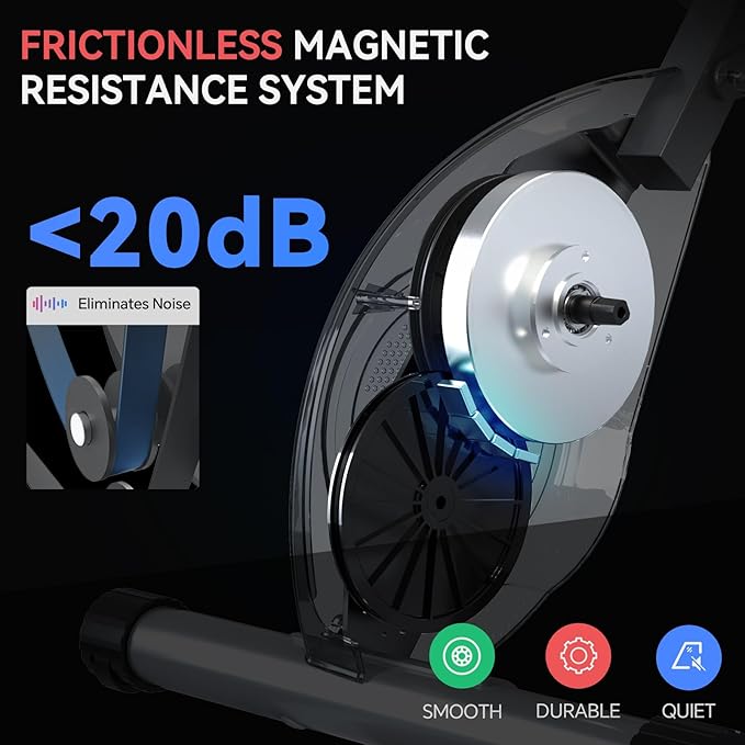 Lightweight 33LB Foldable Exercise Bike for Small Apartments, Stationary Bikes for Home Workout, Indoor Portable Cycling Bike with 16-Level Magnetic Resistance, 260LBS Capacity, 5.5 LBS Flywheel