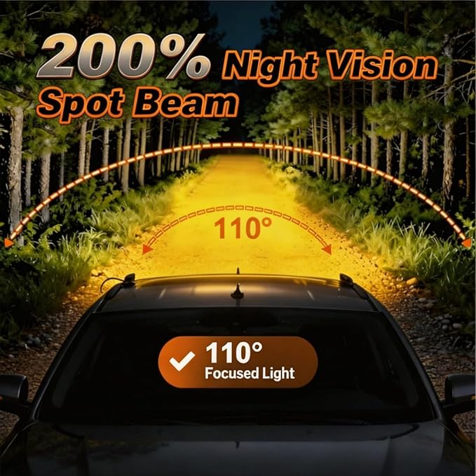 YCHOW-TECH Amber 6 Inch LED Light Bar, 2PCS 120W Single Rows Spot Beam Slim LED Pods Fog Light Assembly Work Off Road Driving Backup Light for Truck ATV SUV UTV Motorcycle Boat
