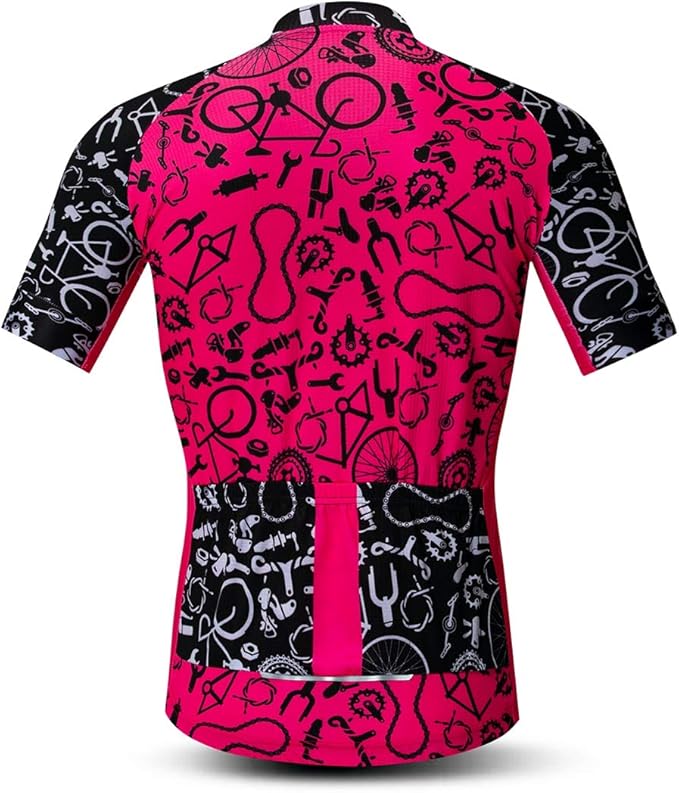 Men's Cycling Jerseys Tops Biking Shirts Short Sleeve Full Zipper Bike Clothing