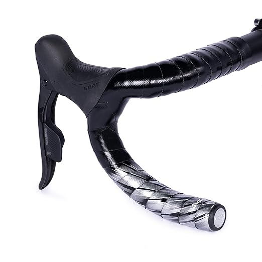 GUEE SL Speed Road Bike Handlebar Tape – Premium PU Leather, Microtex Structure, Shock-Absorbing Foam, Ultra-Light 30g, Anti-Slip Racing Grip (2 Rolls, Lightning Silver)