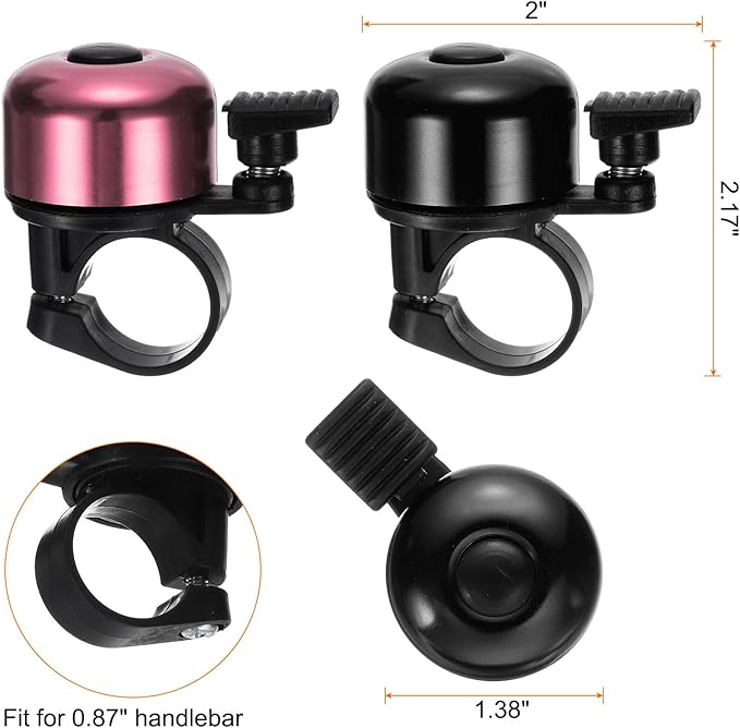 HARFINGTON Bike Bell Mini Bicycle Bell with Loud Crisp Clear Sound Bike Ring Bell Aluminum Bike Accessories