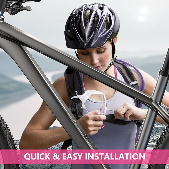 Bike Water Bottle Holder Bicycle Cage for Mountain Road MTB Gravel Adult Bikes Cycling Universal Carrier Rack 2 Pack Aluminum Alloy Ultralight Kettle Drink Accessories White Pink