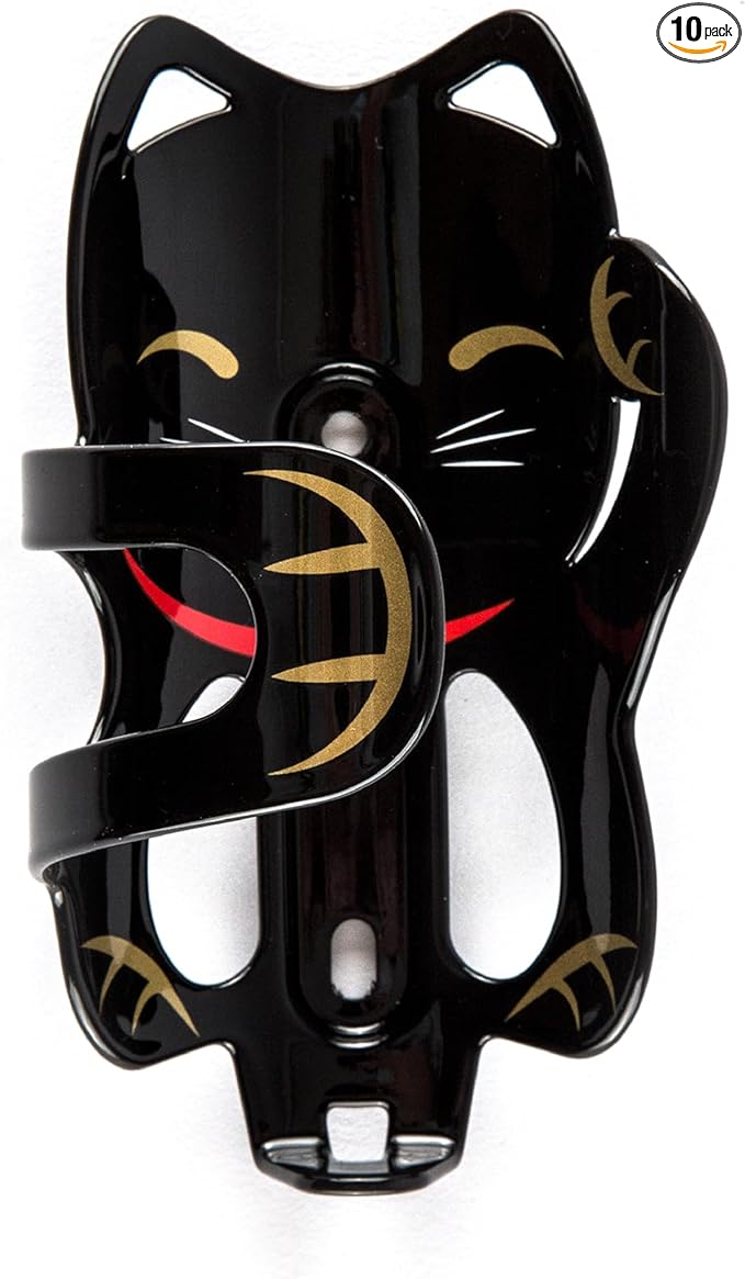 Portland Design Works Water Bottle Cage - Lightweight Water Bottle Holder for Bikes, Lucky Cat Cage, Black