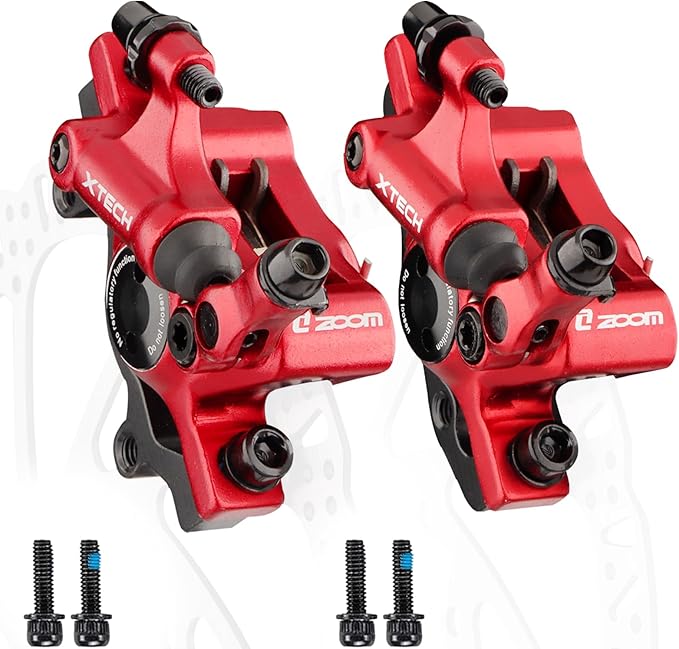 Zoom Hydraulic Disc Brake Calipers: HB-100 MTB Bike Disc Brakes Front & Rear Caliper Set for Mountain, Road Bicycle and E-Bike