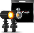 MZS Motorcycle Rear LED Turn Signals, Amber Light Mini Turn Signal Tail Light, Minimalist Design, Universal 6mm Screw Suitable for 6mm/8mm/10mm Hole Compatible with Most Family Motorcycles