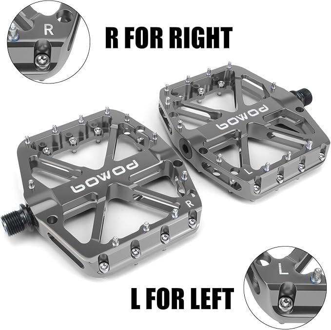 Bike Pedals 9/16" Lightweight Non-Slip Bicycle Platform Pedals - Fits Most Adult Bikes & Mountain Bikes &MTB, Road Bikes and Slip-Resistant Design