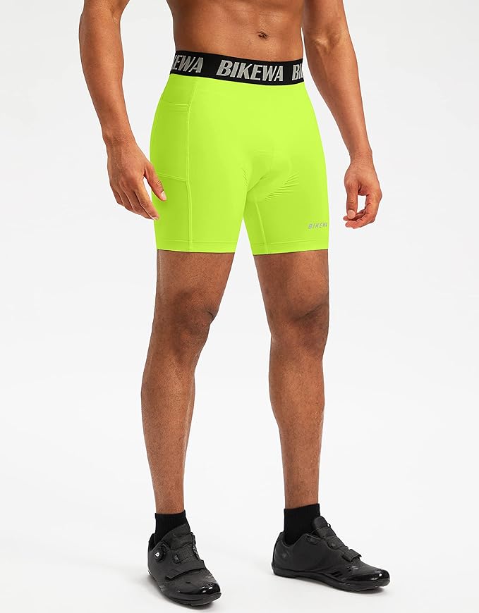 Men's 4D Padded Bike Shorts Cycling Underwear Biking Bicycle Padding Shorts for Men Side Pockets