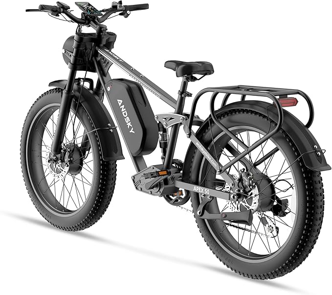 Apex 50 Electric Bike Dual Motor for Adults (CA Immediate-De'livery) 52V 25AH/48V 25AH, 26" Fat Tires Full Suspension 35MPH/100Mile, Hydraulic Brake