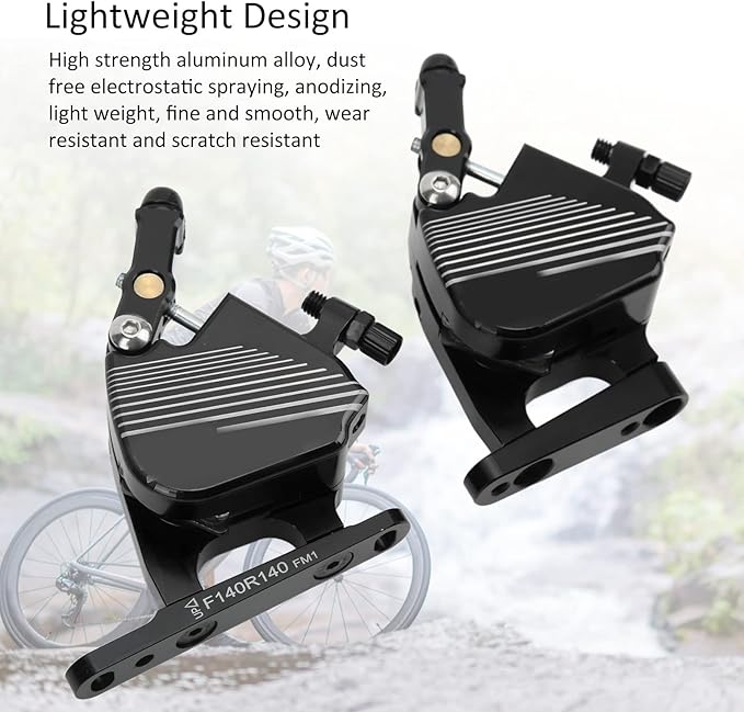 Alomejor Hydraulic Disc Brakes,High-Performance Lightweight Mountain Bike Brakes Aluminum Alloy Caliper for Road Cyclists Mountain Bikers Commuters Trail Riders