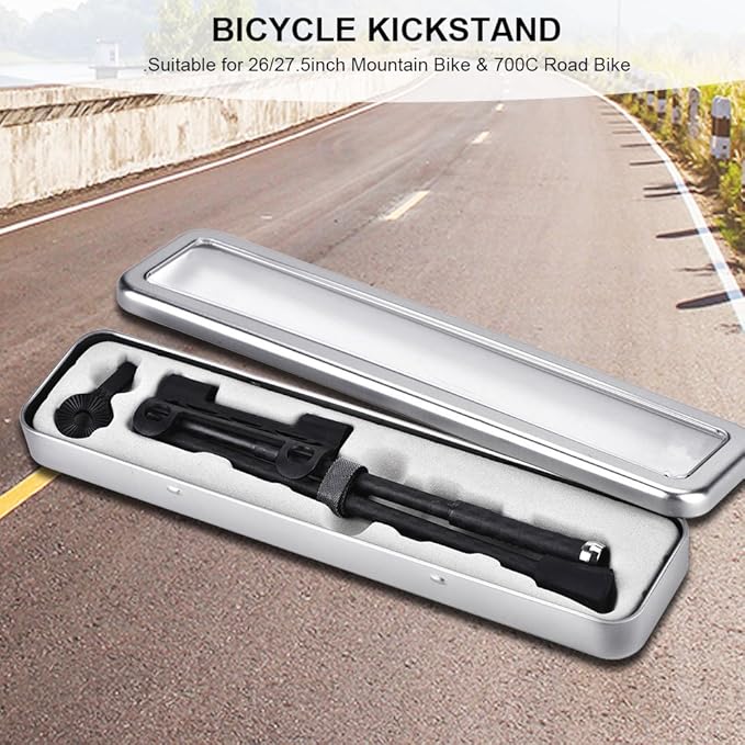 Bike Stand,Carbon Fiber Kickstand 55lb Load Capacity Quick Release for Mountain Bikes 26 27.5inch and 700C Road Bikes Cyclists Commuters Trail Maintenance