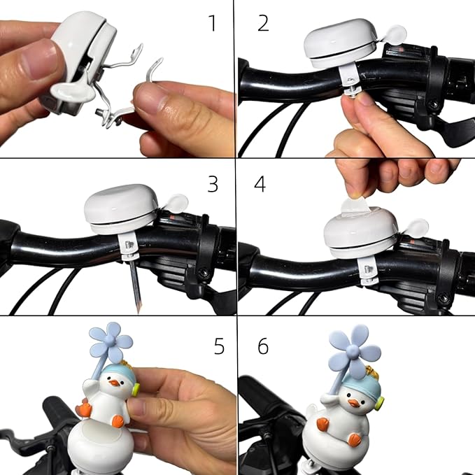 Duck Bike Bell with Wind Sponners -Classic Bike Bells and Beach Cruiser Mountain Bike Bells for Adults and Kids with Loud Ring Sound