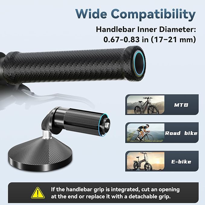 Bike Mirrors, 2-Pack Aluminum Alloy Bar End Mirrors with HD Glass Lens, 360° Adjustable Safe & Durable Bicycle Handlebar Mount, Fits 0.67-0.83 in/17-21mm Bars for MTB, Road, E-Bike
