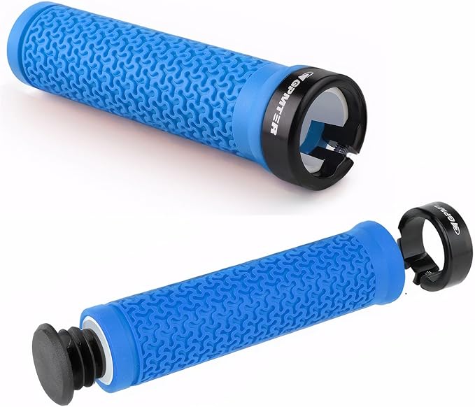 Bike Handlebar Grips, Single Lock on Bicycle Handle Bar, for BMX, Mountain, MTB, Beach Cruiser, Scooter, Folding Bike, Soft Non-Slip-Rubber Hand Grip Comfortable Ergonomic