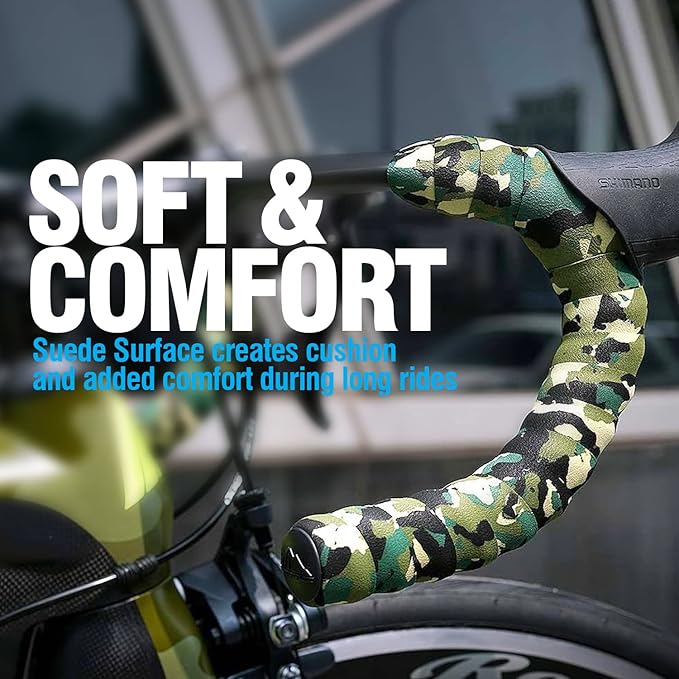 MARQUE Road Bike Handlebar Tape - Road Cycling Bicycle Handle Bar Wrap for Drop Bars with End Plugs - 2PCS per Set