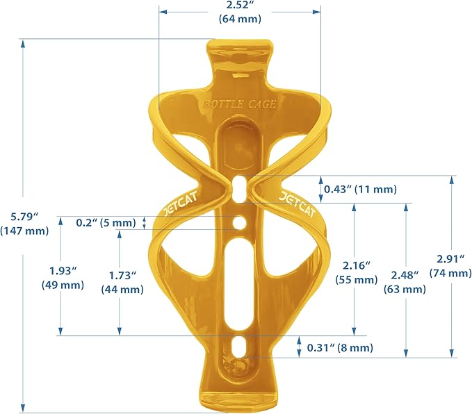 Bike Water Bottle Holder – Bike Cup Holder & Bike Water Bottle Cage for Bicycle, MTB, Mountain, Gravel, Road, eBike | Adult/Kids, Carbon Fiber Biking Accessories Yellow