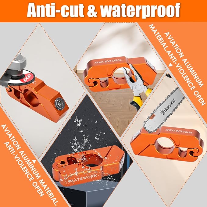 Motorcycle Lock Anti Theft Heavy Duty, Motorcycle Handlebar & Brake Lock with Helmet Lock, Bike Lock, Universal for All Bike Motorcycle Orange