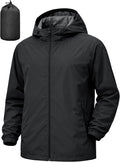 Men's Rain Jacket Windbreaker Waterproof Jacket Raincoat Cycling Running Hiking Gear Hood Lightweight Packable