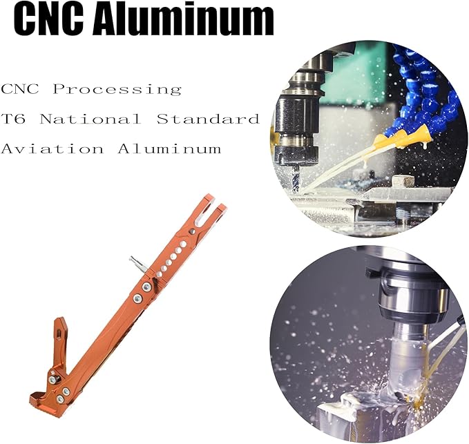 Universal Lengthened Adjustable Long Kickstand CNC Aluminum Alloy Motorcycle Long Kickstand Accessories Motor Modified Tripod Holder Kickstand Foot Side Support Stand Dit Pit Bike (Orange)