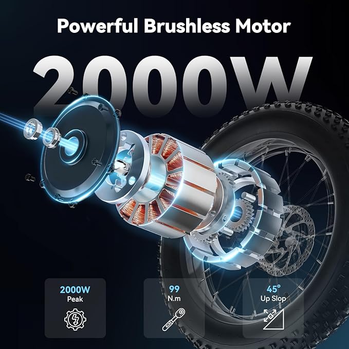 Jasion RetroVolt Electric Bike for Adults, 2000W/3000W Peak - 30/38MPH Electric Dirt Bike, 48V-52V, 13AH/20AH Battery, 70/90Miles Max Range Electric Motorcycle, 20'' X 4'' Fat Tire All-Terrain E-Bike