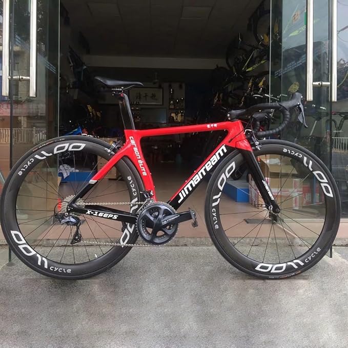 700c Road Bike Frameset Carbon Racing Bike Frameset C Brake 46/48/50/52/54cm EPS Technology with Fork Headset Seatpost BB92 (Color : A, Size : 54cm)