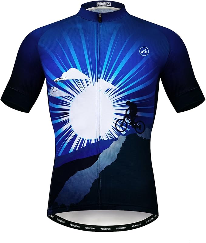 Men's Cycling Jersey Short Sleeve Bike Shirts Bicycle Jacket with Pockets