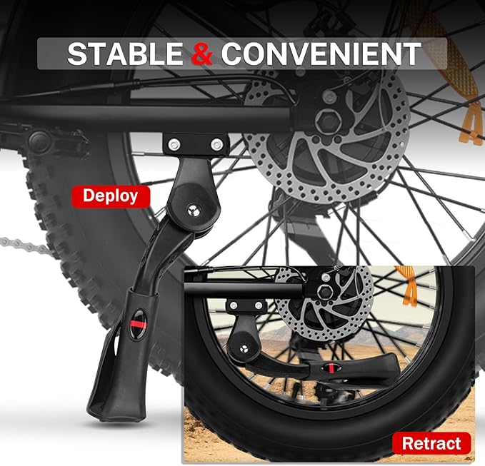 Adjustable Bike Kickstand Heavy Duty Rear Mount Kick Stand for 40mm 16-24 Inch Aluminum Kickstand for Adult Kids Bike Mountain Bike Ebike Mini Bike Electric Dirt Bike MTB