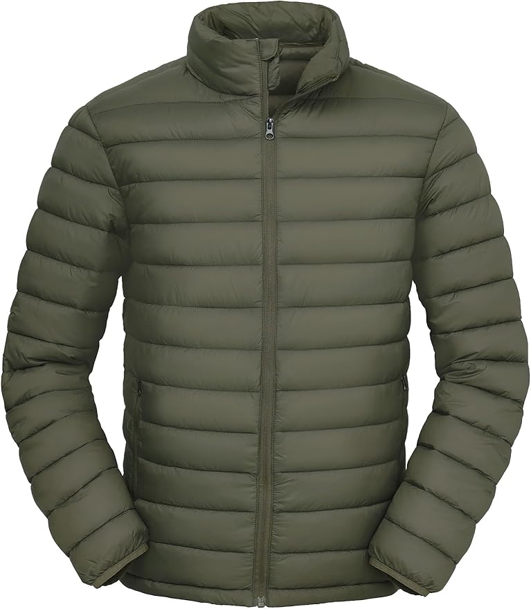 Men's Lightweight Packable Puffer Jacket Insulated Warm Winter Jackets Puffy Coat for Ski Hiking Travel