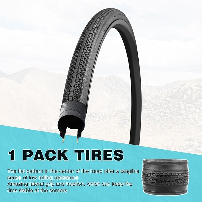 ZUKKA 700C Bike Tires 700×28C/32C/ 35CRoad Bike Tire with 2 Tire Levers Folding Bicycle Tire for Road Bike, Hybrid Bike