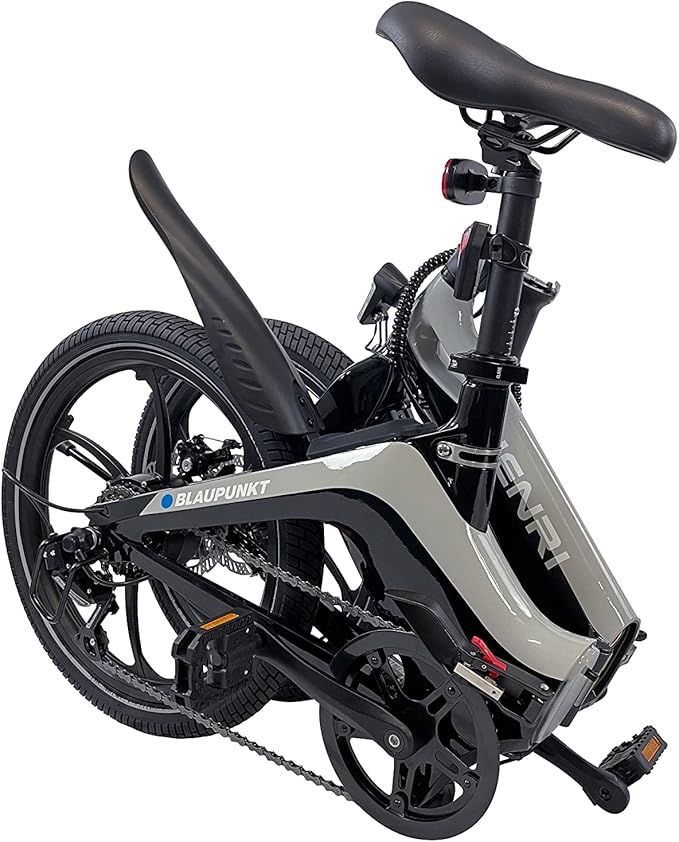 BLAUPUNKT FIENE 20 Inch Folding Electric Bike, Pedal and Throttle Assist, Foldable Step-Through Frame, UL Certified eBike for Adults, Orange/Black
