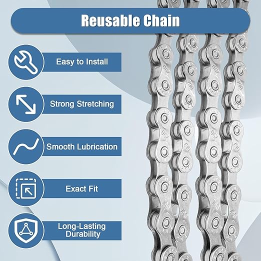 21/24/27 Speed Bike Chain, Bicycle Mountain Bike Chain, 116 Links Single & Multi Speed Bikes Chain, Compatible with BMX Bikes, and Most Major Systems(Silve)