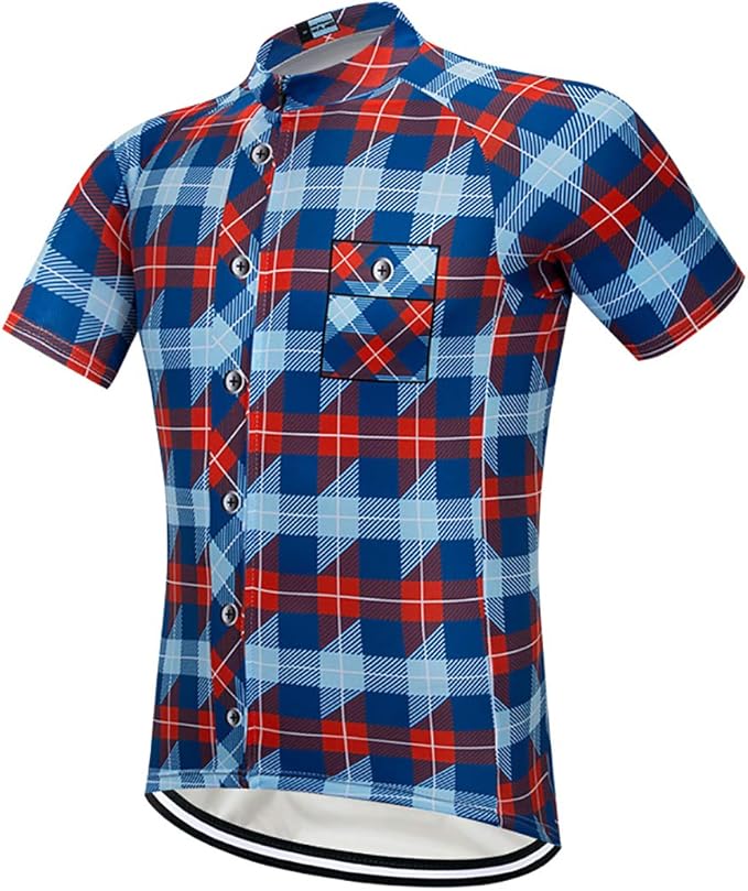 MOXILYN Men's Cycling Jersey Full Zip Riding Clothing Mountain Bike Tops Quick Dry - Bike Shirts