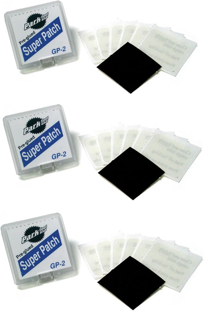 Park Tool GP-2 Pre-Glued Super Patch Puncture Repair Kits (Pack of 3)