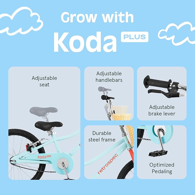 Retrospec Koda Plus Kids Bike for Boys & Girls Ages 6-8 Years - 20" Children's Bicycle, Adjustable Seat & Handlebars