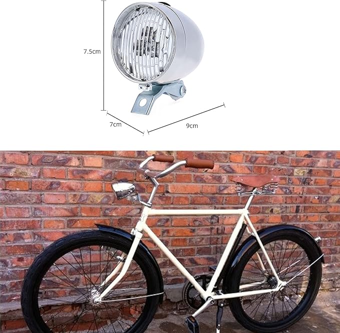 Retro Bike Headlight for Night Riding - Vintage Bike Lights Front and Rear, Lowrider Bicycle Parts, Headlamp Flashlight, LED Bicycle Lights for Women, Beach Cruiser Accessories
