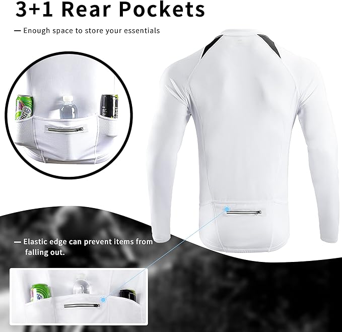 Cycling Jersey Men Bicycle Shirt Short and Long Sleeve MTB Road Biking Jersey with Pockets